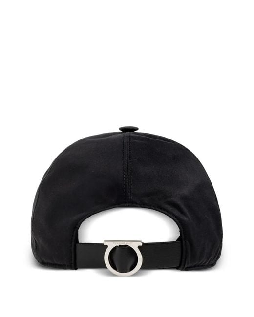 Ferragamo Black Cotton Blend Baseball Cap for men
