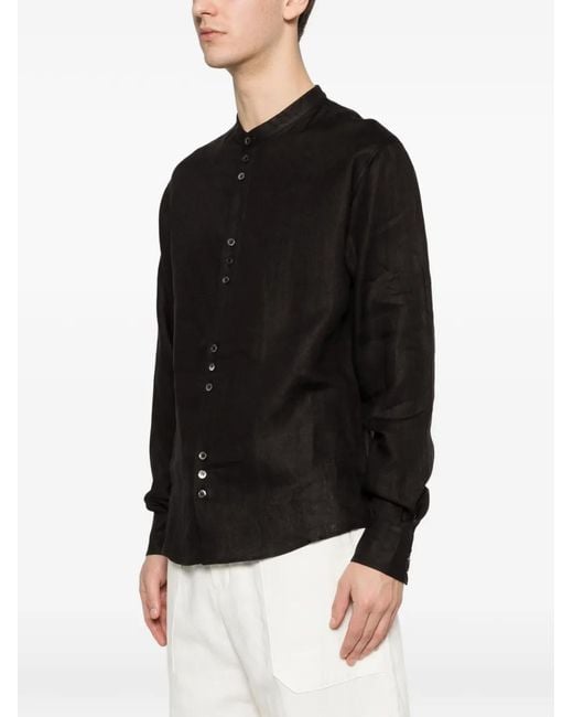 Alpha Studio Black Buttoned Shirt for men