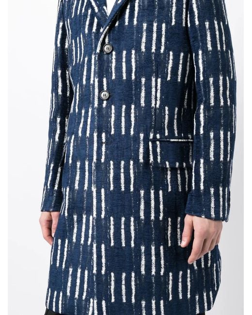 Off-White c/o Virgil Abloh Blue Shibori Jacquard Coat for men