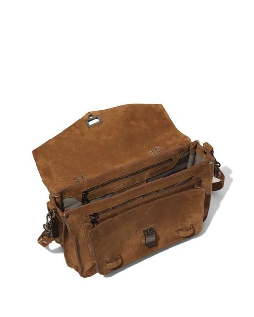 Proenza Schouler Brown Medium Ps1 Suede Crossbody Bag