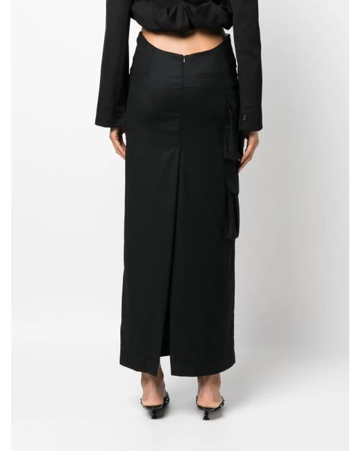 AYA MUSE Stok カーゴポケット マキシスカート Black