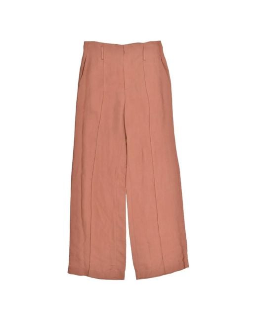 Brunello Cucinelli Pink Pleated Wide-Leg Trousers