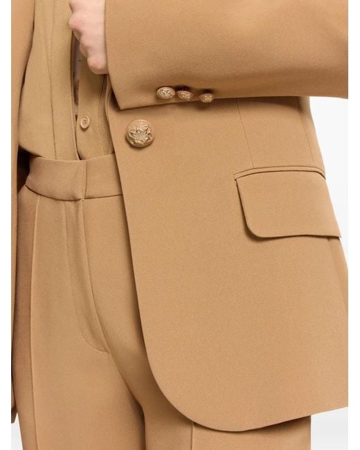 Elie Saab Natural Notched-Lapels Blazer