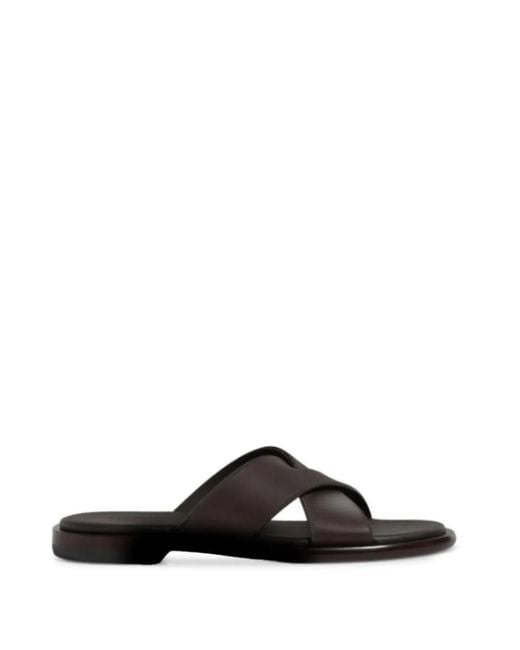 Zegna Brown Crisscross Sandals for men