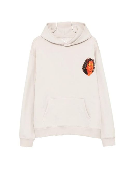 Melt White Graphic-Print Hoodie for men