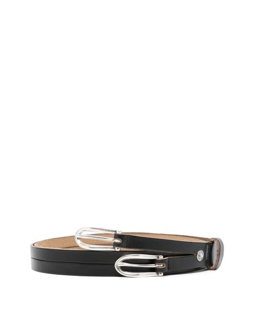 Our Legacy White Twin Tongue Leather Belt Accessories