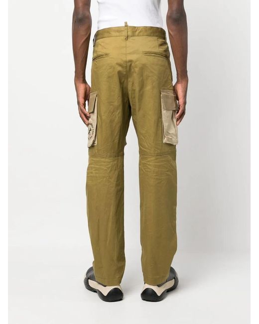 DSquared² Natural Logo-Print Cargo Trousers for men