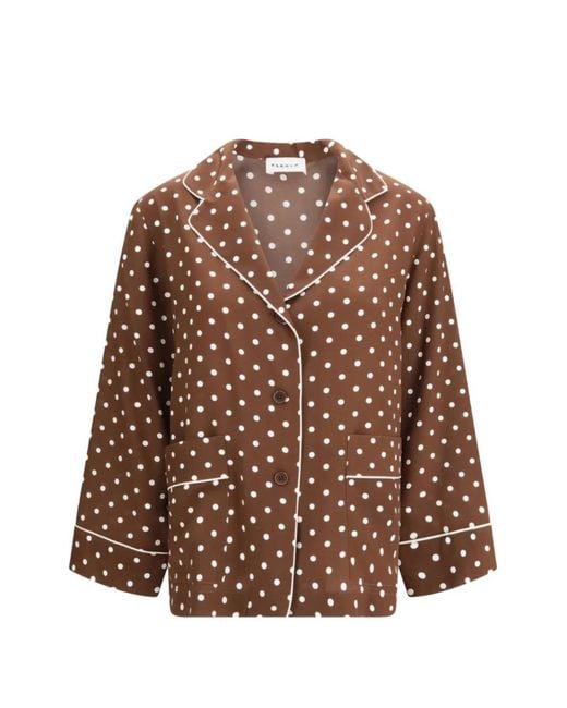 P.A.R.O.S.H. Brown Polka Dot Button Shirt