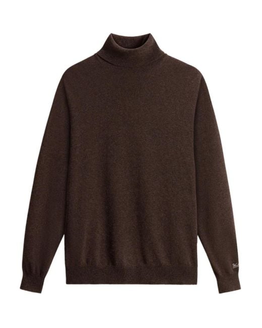 Woolrich Brown Wool Turtleneck Sweater for men