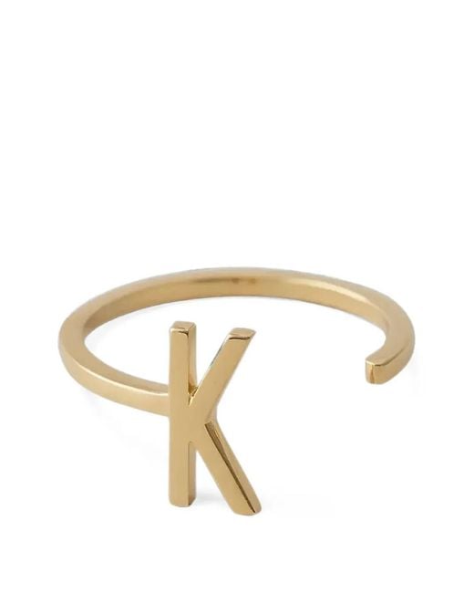 Design Letters Metallic Initial Open Ring