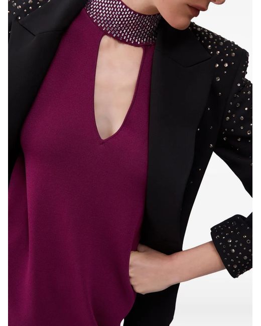Liu Jo Purple Knit Dress With Rhinestones