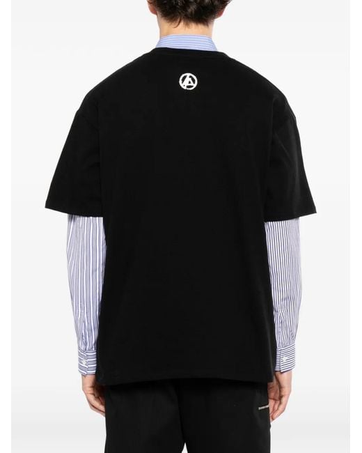 PEACE AND AFTER Black Graphic T-Shirt for men