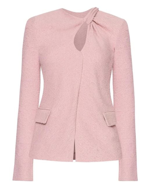Oscar de la Renta Pink Twist-Embellished Jacket