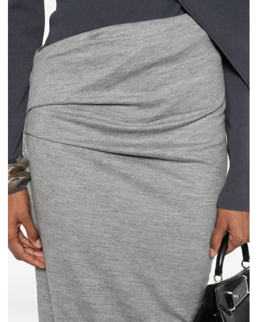 Entire studios Gray Draped Wool Skirt