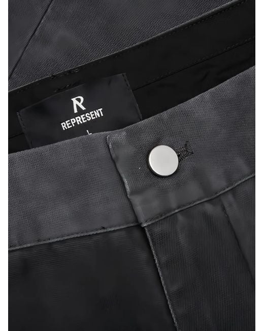 Represent Gray Straight Trousers for men