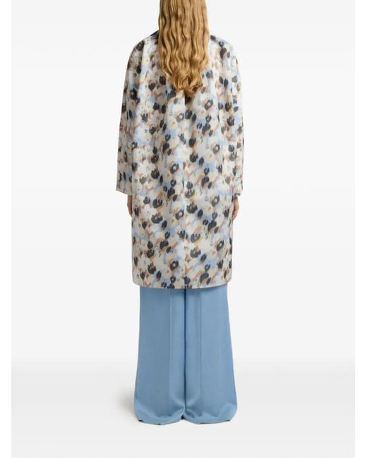 Marni White Long Printed Coat