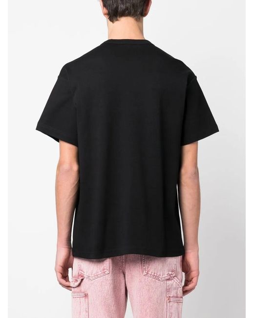 Versace Jeans Couture Black Baroque Logo-Print T-Shirt for men