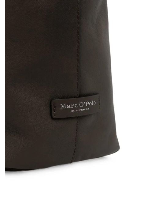Marc O' Polo Black Sienna Drawstring Leather Shoulder Bag