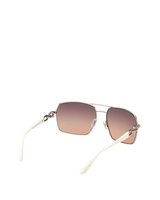 Guess Pink Chain-Link Rectangle-Frame Sunglasses