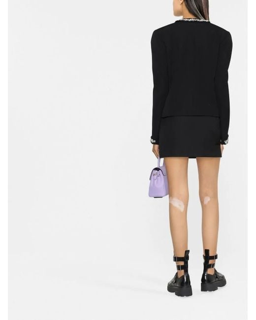 Chaqueta oversize con ribete de perlas Balmain de color Black