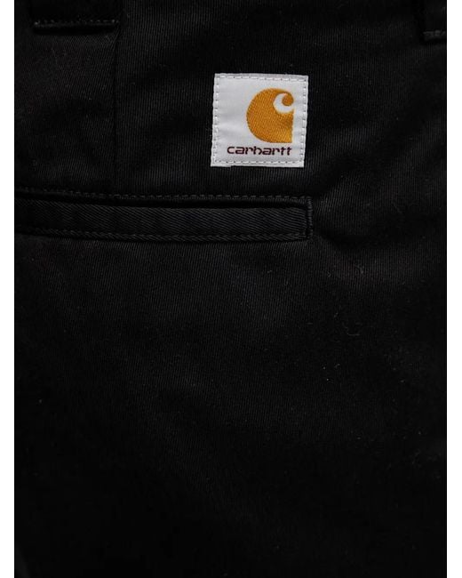 Carhartt Black Master Logo-Patch Shorts for men