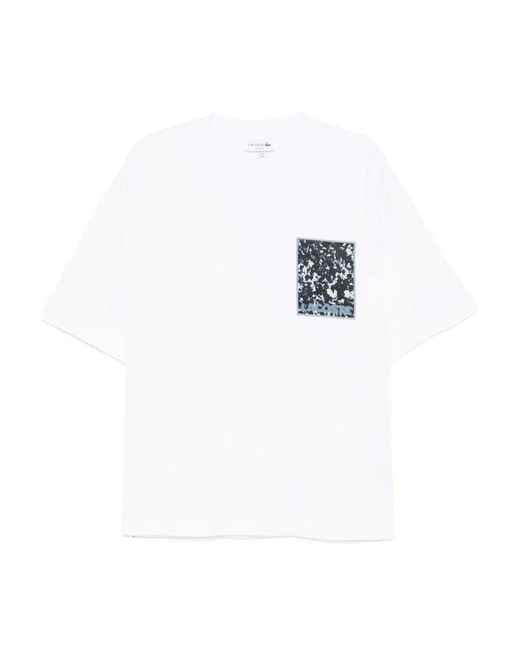 Lacoste White Graphic-Print T-Shirt for men