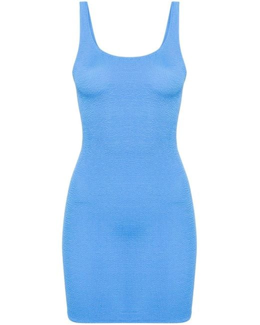 Mc2 Saint Barth Ellipse Gekreukte Mini-jurk in het Blue
