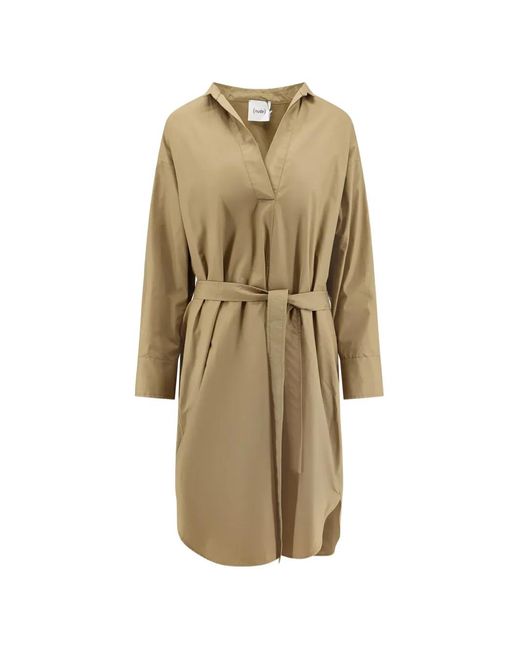 Nude Natural Belted V-Neck Mini Dress