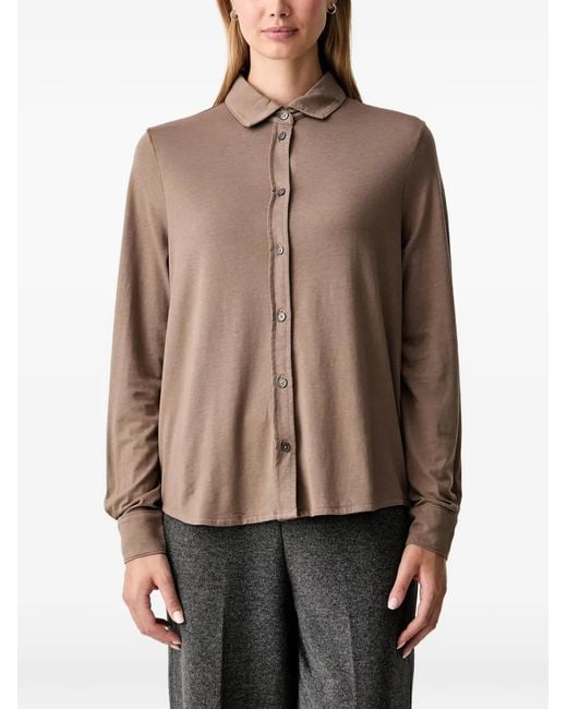 Marc O' Polo Brown Long-Sleeve Button-Up Shirt