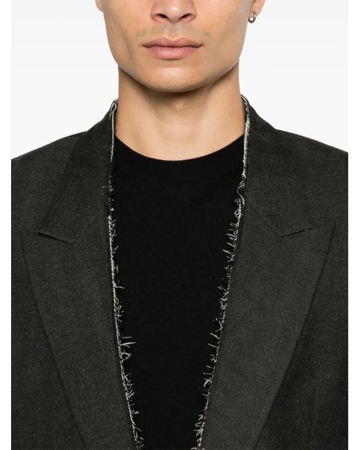 Eraldo Black Raw-Cut Blazer for men