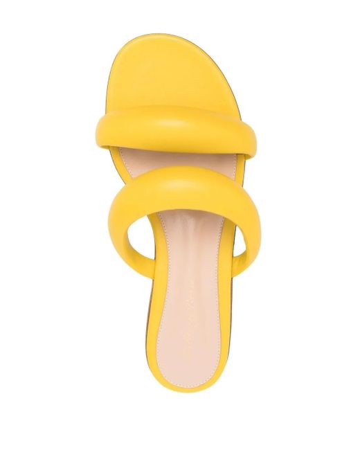 Gianvito Rossi Yellow Padded Slip-On Sandals