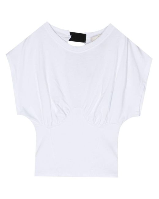 Tela White Mabbie Ruched T-shirt