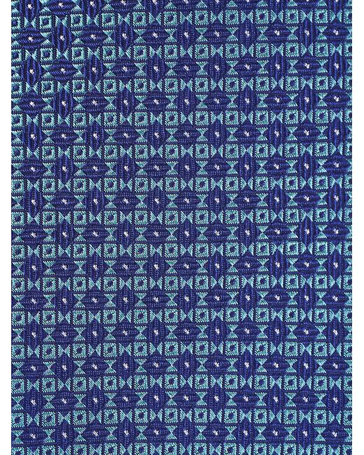 Kiton Blue Geometric-Pattern Tie for men
