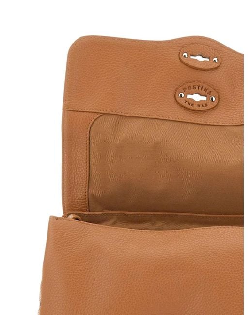 Zanellato Postina スタッズ フラップ バッグ Brown