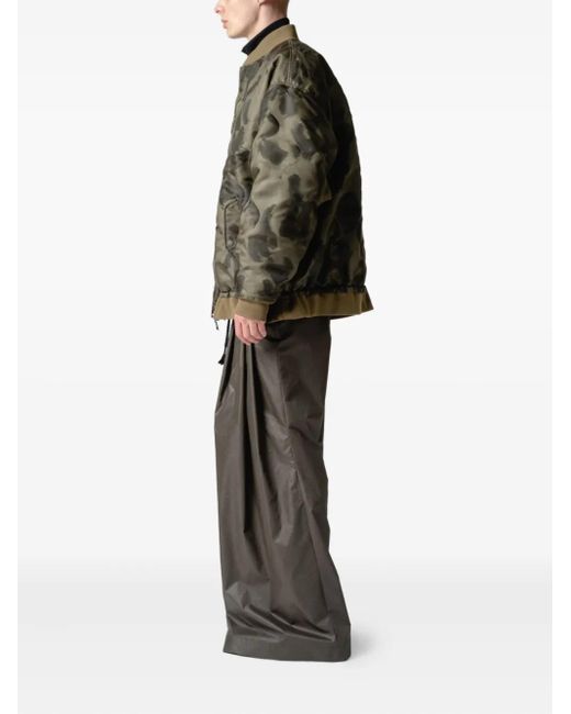 Yoshio Kubo Green Feather-Print Bomber Jacket