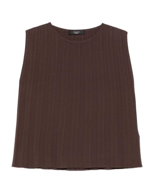 Weekend by Maxmara ノースリーブ トップ Brown