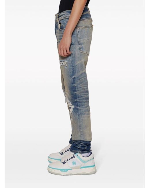 Amiri Blue Crystal Mx1 Skinny Jeans for men