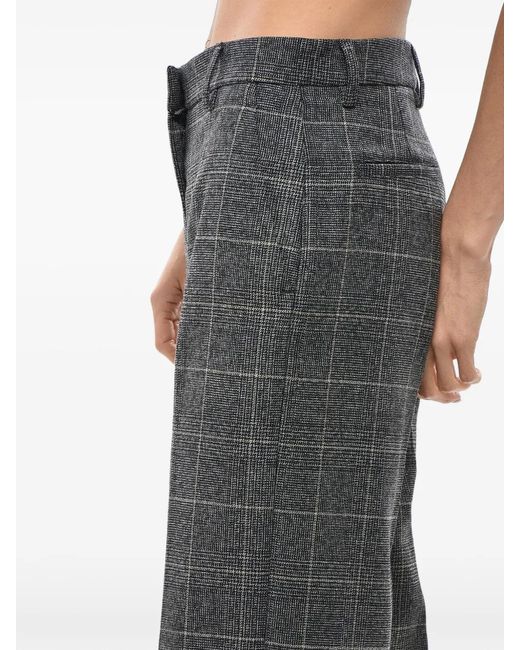 True Royal Gray Belt-Loop Checked Trousers