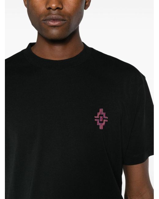 Marcelo Burlon Black Graffiti Cross Organic Cotton T-shirt for men