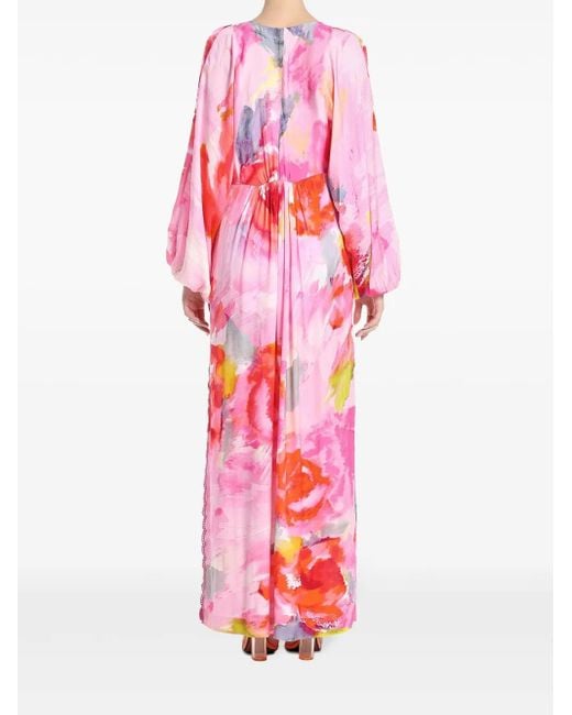 Hemant & Nandita Pink Kleid Mit Blumen-Print