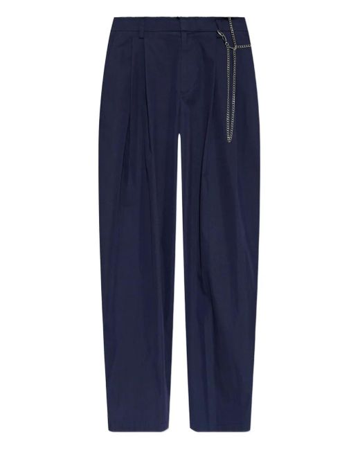 Alexander Wang Blue Pleated Chain-Detail Trousers