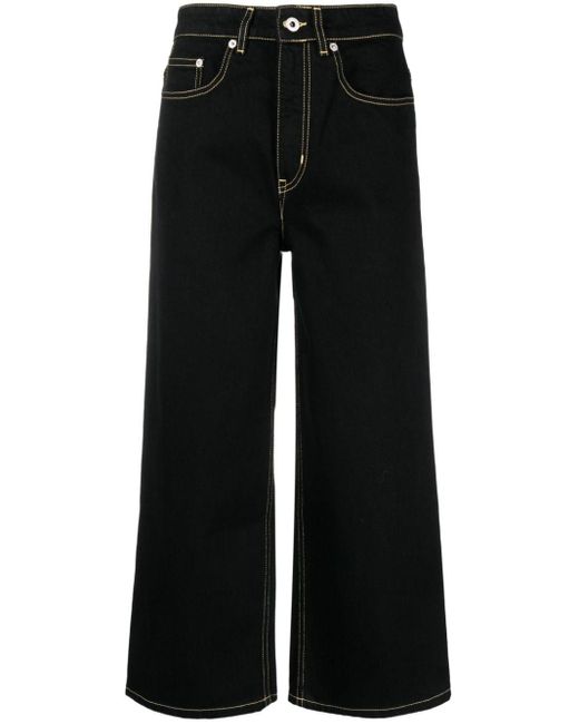 KENZO Black Sumire Cropped-Jeans