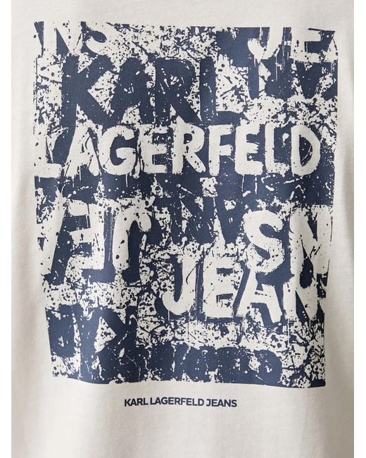 Karl Lagerfeld White T-Shirt À Logo Imprimé for men
