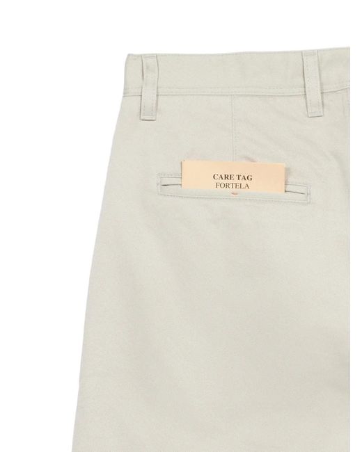Fortela White Cotton Trousers for men
