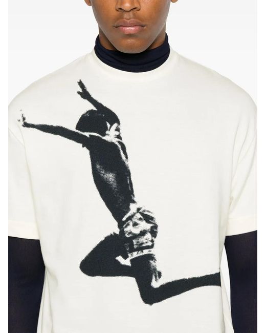 Jil Sander White Printed T-Shirt for men