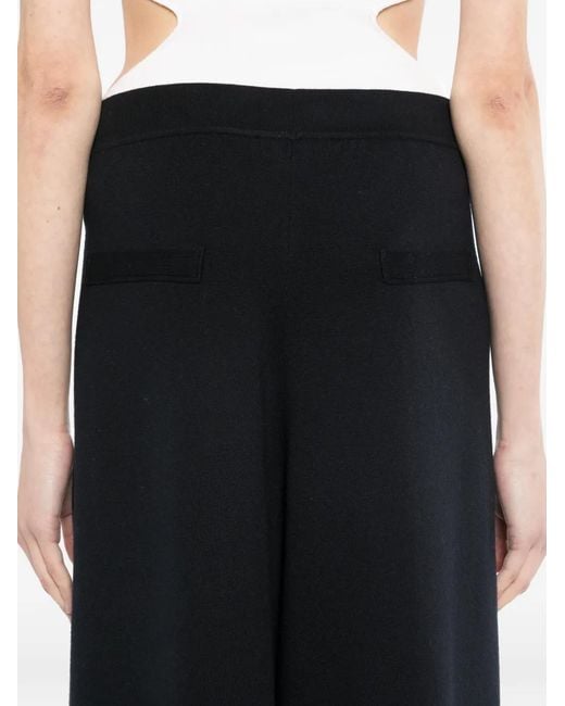 N.Peal Cashmere Black Barrel Leg Knitted Trousers