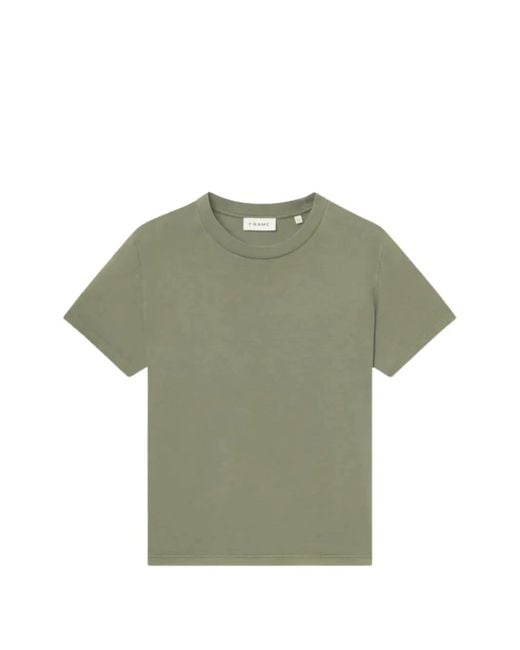 FRAME Green Crew-Neck T-Shirt for men