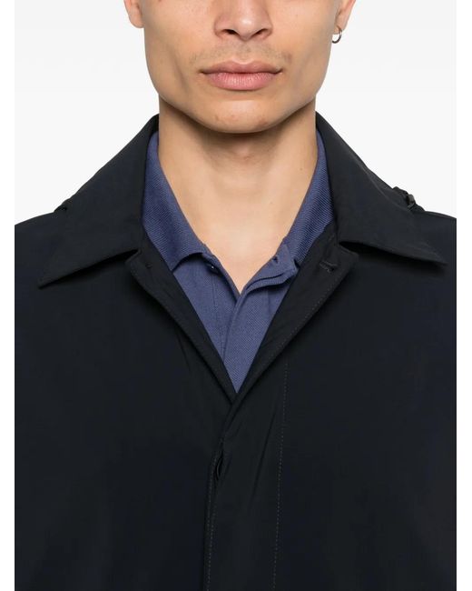 Manuel Ritz Blue Buttoned Hooded Coat for men