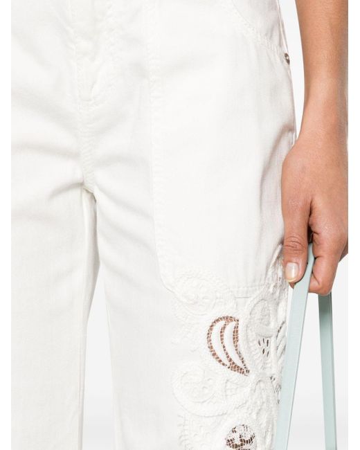 Pantalon à ornements en dentelle Ermanno Scervino en coloris White