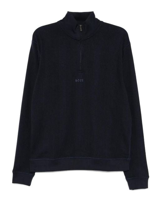 メンズ Boss ロゴ スウェットシャツ Blue